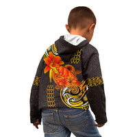 Hawaii Turtle Hibiscus Flower Kid Hoodie Polynesian Tattoo LT03 - Polynesian Pride
