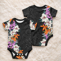 Hawaii Tropical Leaves and Flowers Baby Onesie