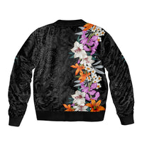 Hawaii Tropical Leaves and Flowers Bomber Jacket Tribal Polynesian Pattern LT03 - Polynesian Pride