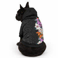 Hawaii Tropical Leaves and Flowers Pet Hoodie