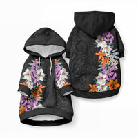 Hawaii Tropical Leaves and Flowers Pet Hoodie