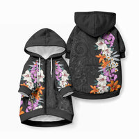 Hawaii Tropical Leaves and Flowers Pet Hoodie