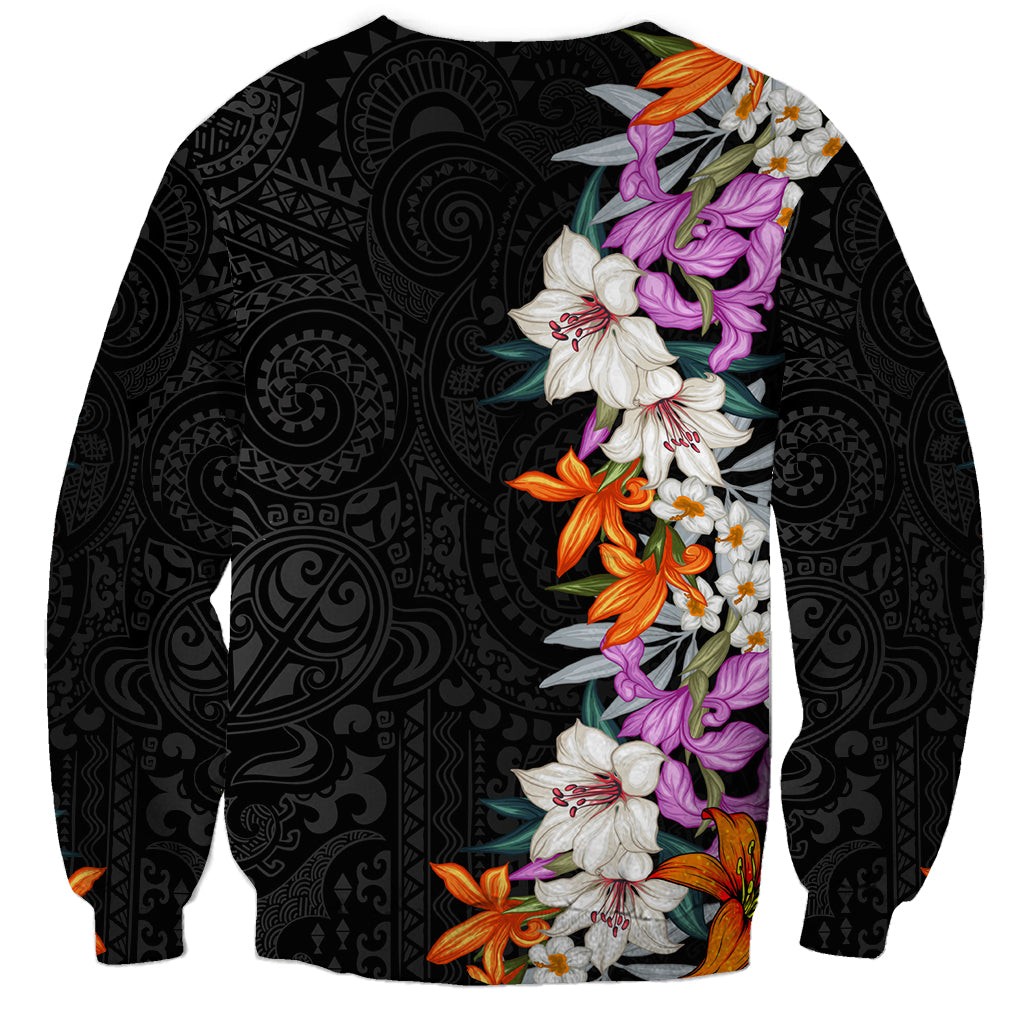 Hawaii Tropical Leaves and Flowers Sweatshirt Tribal Polynesian Pattern LT03 - Polynesian Pride