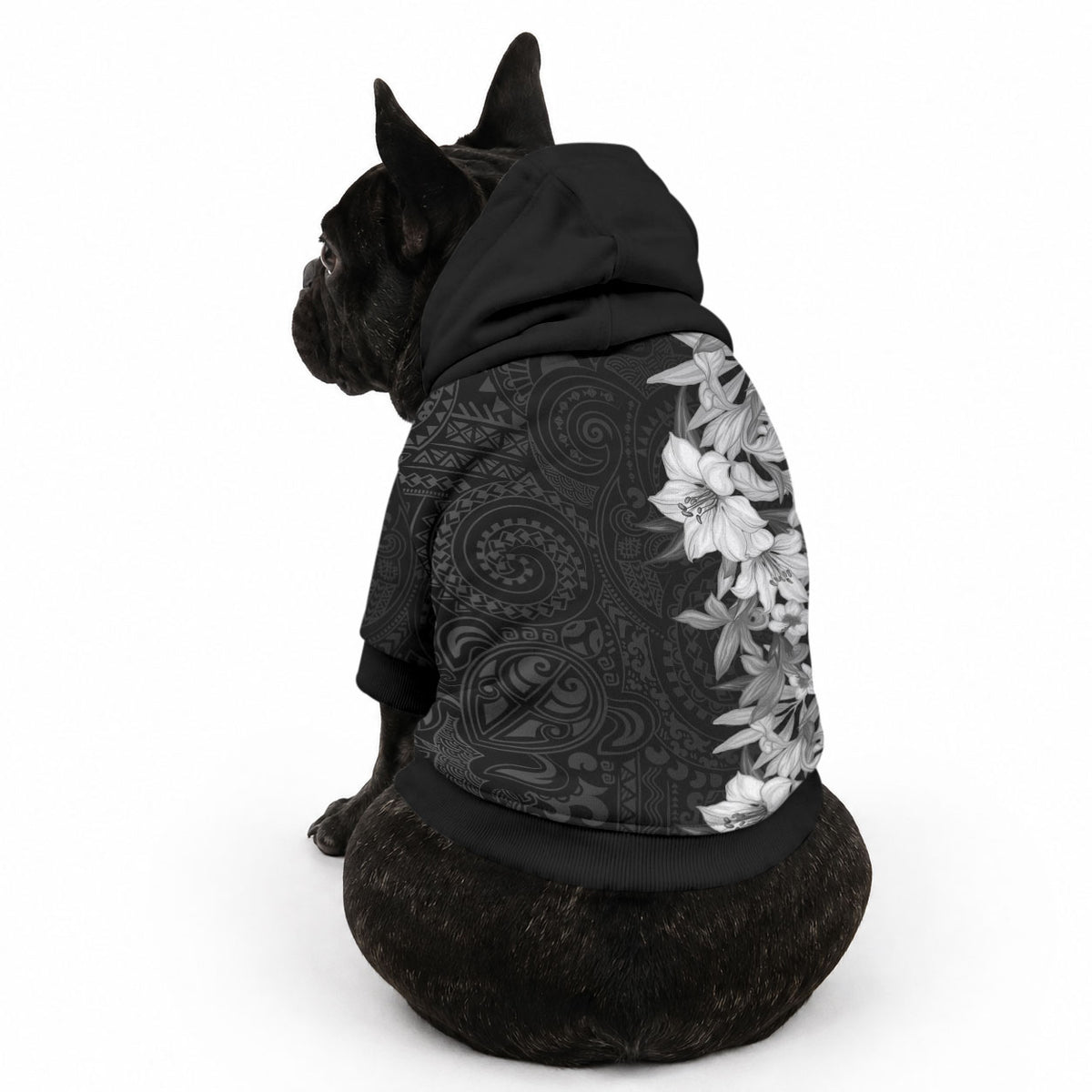 Hawaii Tropical Leaves and Flowers Pet Hoodie