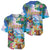 Hawaii Cocktails Baseball Jersey Parrot with Cute Beach Landscape and Tropical Plants