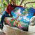 Hawaii Cocktails Quilt Parrot with Cute Beach Landscape and Tropical Plants