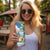 Hawaii Cocktails Skinny Tumbler Parrot with Cute Beach Landscape and Tropical Plants