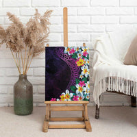 Hawaiian Plumeria-Polynesian Art Tattoo Mauve Color Canvas Wall Art