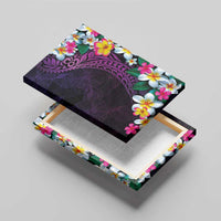 Hawaiian Plumeria-Polynesian Art Tattoo Mauve Color Canvas Wall Art