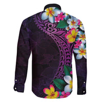 Hawaiian Plumeria-Polynesian Art Tattoo Mauve Color Family Matching Puletasi and Hawaiian Shirt LT03 - Polynesian Pride