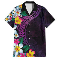 Hawaiian Plumeria-Polynesian Art Tattoo Mauve Color Family Matching Summer Maxi Dress and Hawaiian Shirt