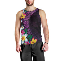 Hawaiian Plumeria-Polynesian Art Tattoo Mauve Color Men Tank Top
