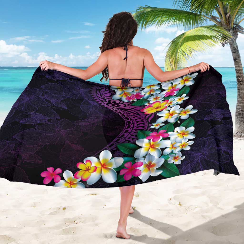 Hawaiian Plumeria-Polynesian Art Tattoo Mauve Color Sarong