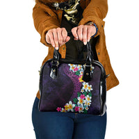 Hawaiian Plumeria-Polynesian Art Tattoo Mauve Color Shoulder Handbag