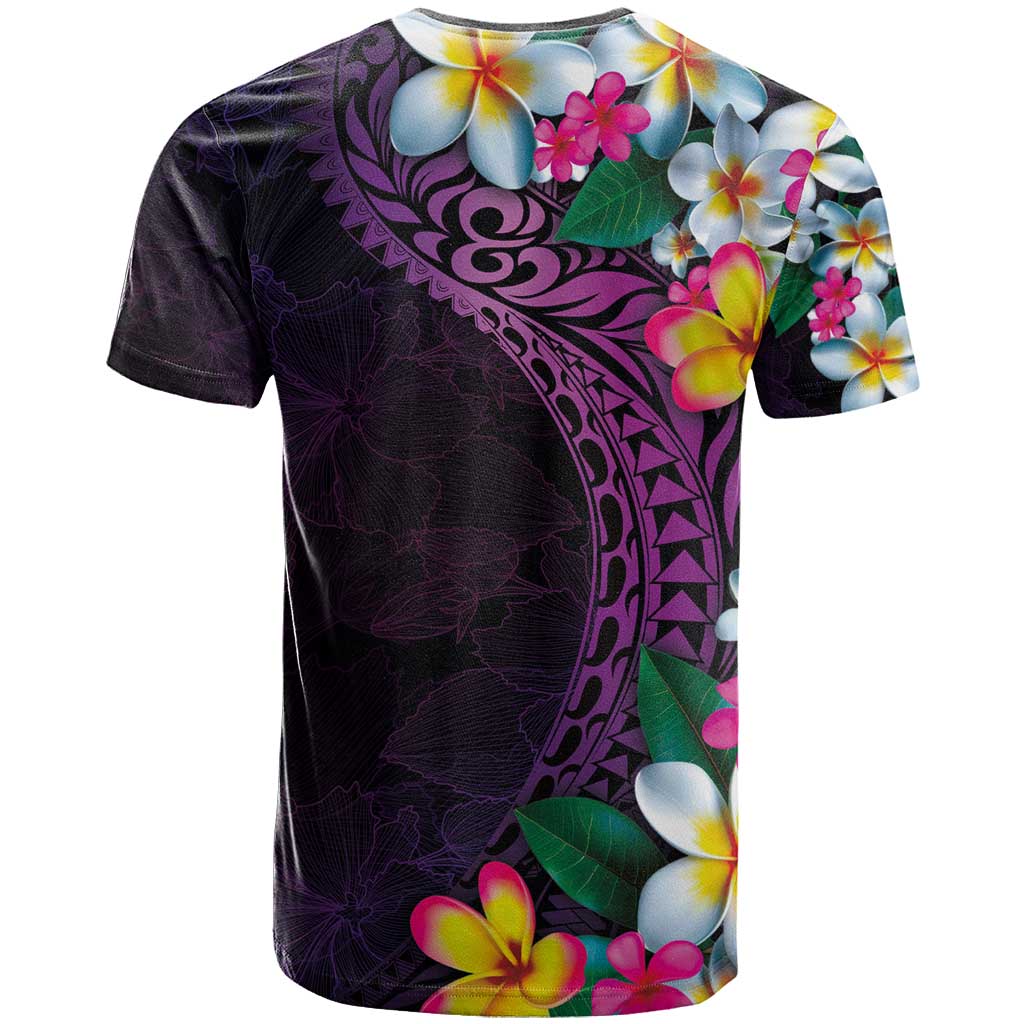 Hawaiian Plumeria-Polynesian Art Tattoo Mauve Color T Shirt