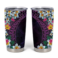 Hawaiian Plumeria-Polynesian Art Tattoo Mauve Color Tumbler Cup