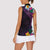 Hawaiian Plumeria-Polynesian Art Tattoo Mauve Color Women Sleeveless Polo Shirt