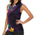Hawaiian Plumeria-Polynesian Art Tattoo Mauve Color Women Sleeveless Polo Shirt