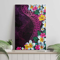 Hawaiian Plumeria-Polynesian Art Tattoo Plum Pink Color Canvas Wall Art