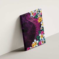 Hawaiian Plumeria-Polynesian Art Tattoo Plum Pink Color Canvas Wall Art