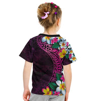 Hawaiian Plumeria-Polynesian Art Tattoo Plum Pink Color Kid T Shirt LT03 - Polynesian Pride