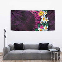 Hawaiian Plumeria-Polynesian Art Tattoo Plum Pink Color Tapestry