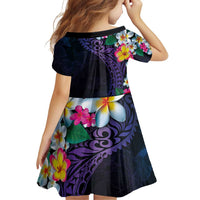 Hawaiian Plumeria-Polynesian Art Tattoo Frosted Blue Violet Color Family Matching Puletasi and Hawaiian Shirt LT03 - Polynesian Pride