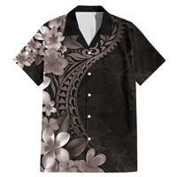 Hawaiian Plumeria-Polynesian Art Tattoo Grayscale Color Family Matching Mermaid Dress and Hawaiian Shirt