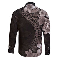 Hawaiian Plumeria-Polynesian Art Tattoo Grayscale Color Family Matching Puletasi and Hawaiian Shirt LT03 - Polynesian Pride