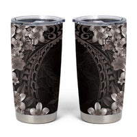 Hawaiian Plumeria-Polynesian Art Tattoo Grayscale Color Tumbler Cup