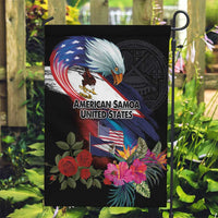 American Samoa and United States Together Garden Flag National Flag with Eagle-Hibiscus and Rose