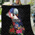 American Samoa and United States Together Quilt National Flag with Eagle-Hibiscus and Rose