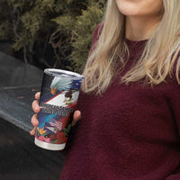 American Samoa and United States Together Tumbler Cup National Flag with Eagle-Hibiscus and Rose LT03 - Polynesian Pride
