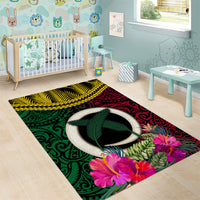 Vanuatu 44th Anniversary Independence Day Area Rug Boars Tusk and Namele Plant LT03