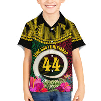 Vanuatu 44th Anniversary Independence Day Family Matching Puletasi and Hawaiian Shirt Boars Tusk and Namele Plant LT03