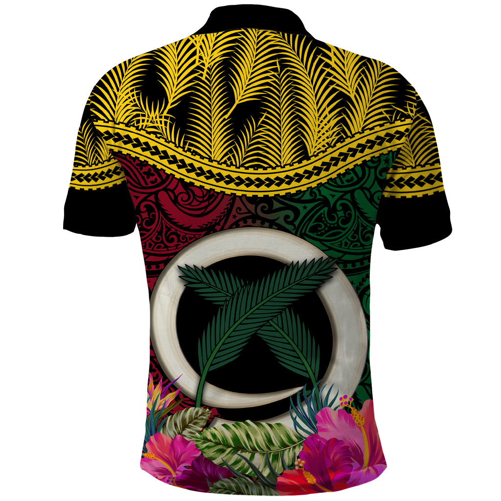 Vanuatu 44th Anniversary Independence Day Polo Shirt Boars Tusk and Namele Plant LT03