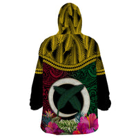 Vanuatu 44th Anniversary Independence Day Wearable Blanket Hoodie Boars Tusk and Namele Plant LT03 - Polynesian Pride