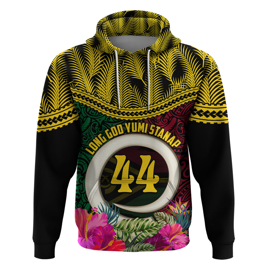 Vanuatu 44th Anniversary Independence Day Zip Hoodie Boars Tusk and Namele Plant LT03