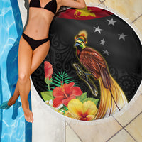 Papua New Guinea Independence Day Beach Blanket PNG Flag and Bird-of-Paradise LT03 - Polynesian Pride