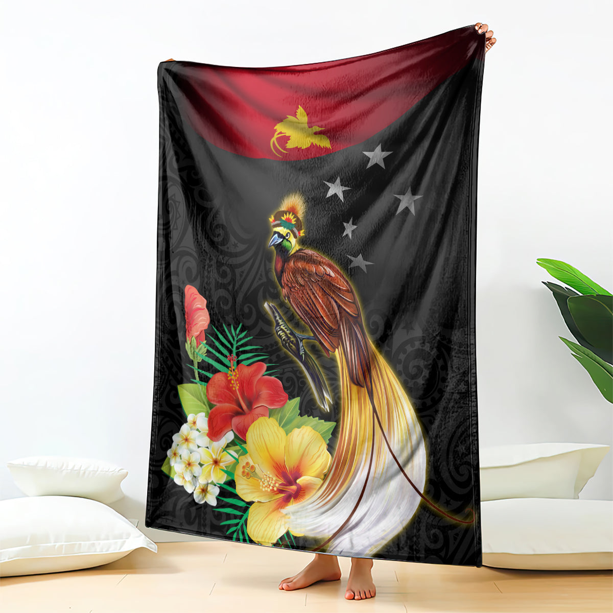 Papua New Guinea Independence Day Blanket PNG Flag and Bird-of-Paradise LT03 - Polynesian Pride