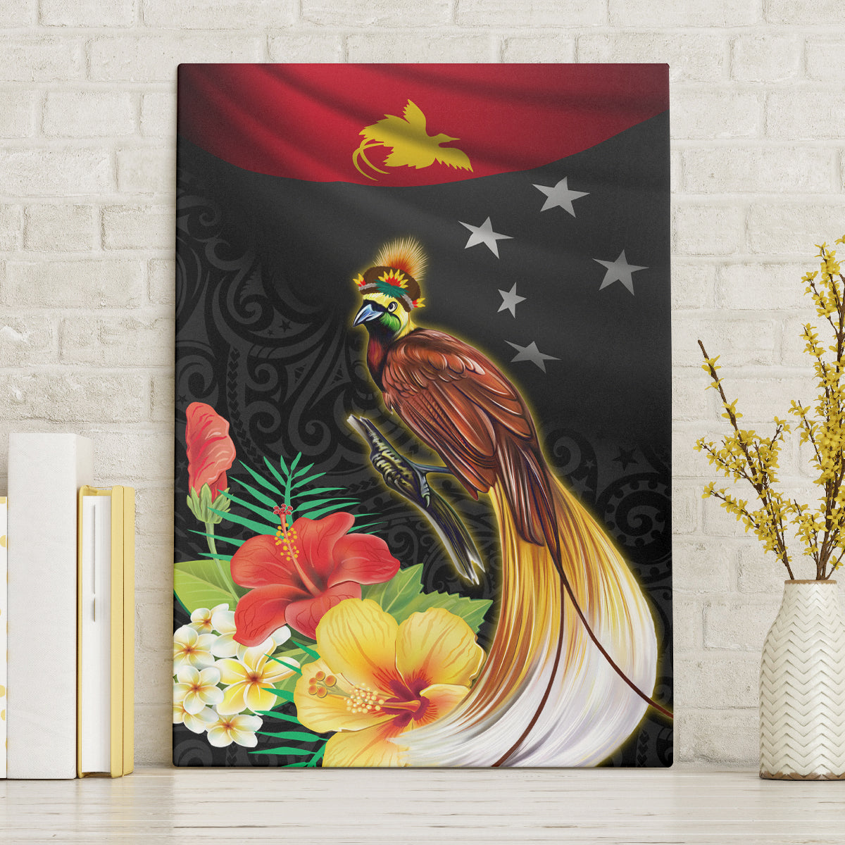 Papua New Guinea Independence Day Canvas Wall Art PNG Flag and Bird-of-Paradise