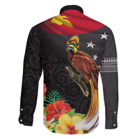 Papua New Guinea Independence Day Family Matching Long Sleeve Bodycon Dress and Hawaiian Shirt PNG Flag and Bird-of-Paradise LT03 - Polynesian Pride