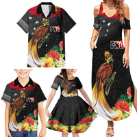 Papua New Guinea Independence Day Family Matching Summer Maxi Dress and Hawaiian Shirt PNG Flag and Bird-of-Paradise LT03 - Polynesian Pride