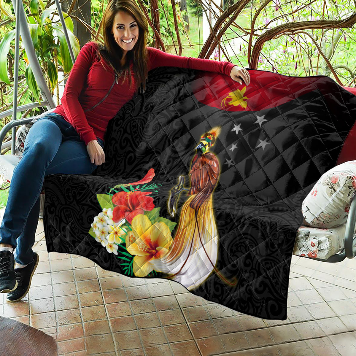 Papua New Guinea Independence Day Quilt PNG Flag and Bird-of-Paradise LT03 - Polynesian Pride