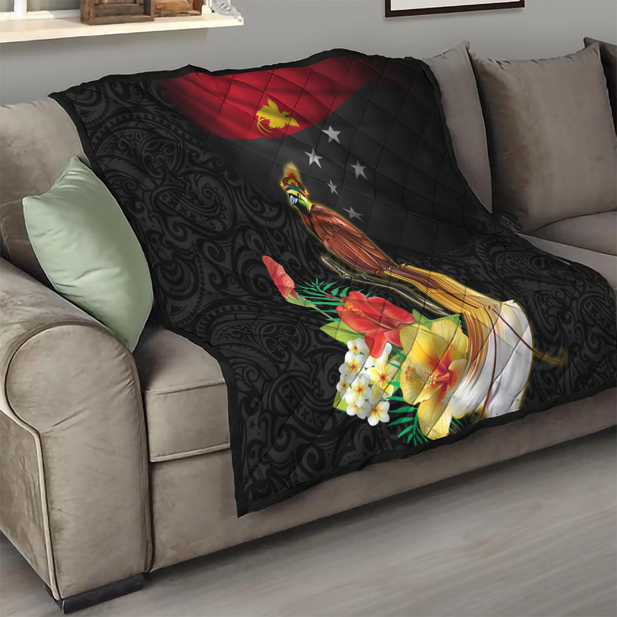 Papua New Guinea Independence Day Quilt PNG Flag and Bird-of-Paradise LT03 - Polynesian Pride