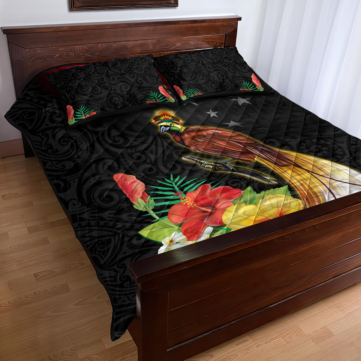 Papua New Guinea Independence Day Quilt Bed Set PNG Flag and Bird-of-Paradise LT03 - Polynesian Pride