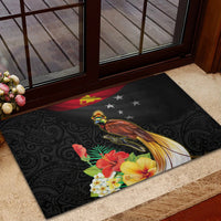 Papua New Guinea Independence Day Rubber Doormat PNG Flag and Bird-of-Paradise LT03 - Polynesian Pride