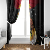 Papua New Guinea Independence Day Window Curtain PNG Flag and Bird-of-Paradise LT03 - Polynesian Pride