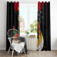 Papua New Guinea Independence Day Window Curtain PNG Flag and Bird-of-Paradise LT03 - Polynesian Pride