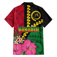 Vanuatu Flag Hibiscus Polynesian Pattern Family Matching Long Sleeve Bodycon Dress and Hawaiian Shirt LT03 - Polynesian Pride